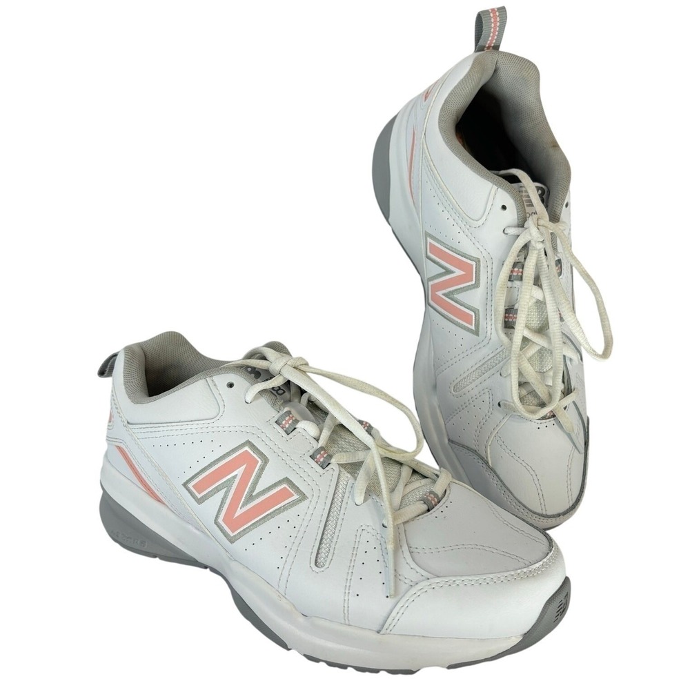 New Balance 608 Cross Training Sneakers White Pink Athletic Shoes Women size 10
